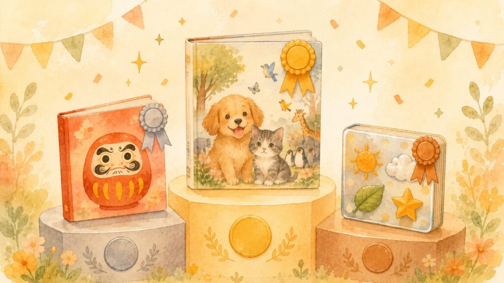 我が家のお気に入り絵本ベスト3を表彰台で表現